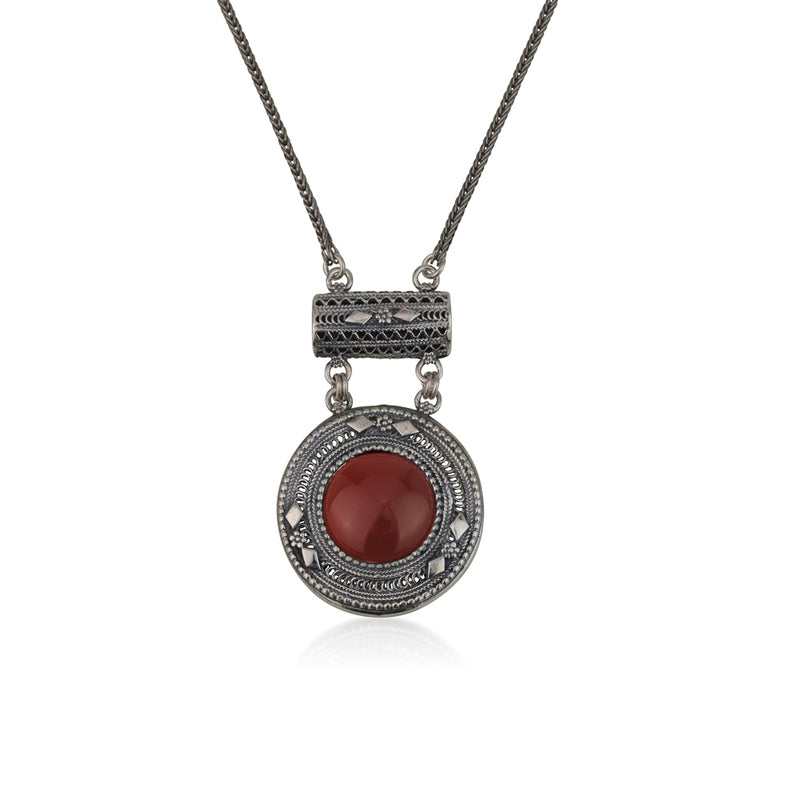 925 silver filigree pendant set with Carnelian stone