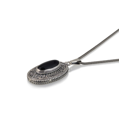 925 silver filigree pendant set with black onyx stone