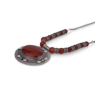 925 silver filigree pendant set with Carnelian stone