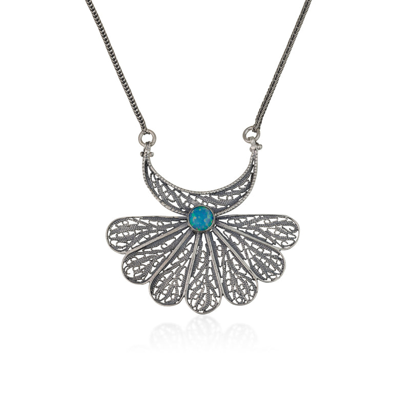 925 silver filigree pendant set with opal stone