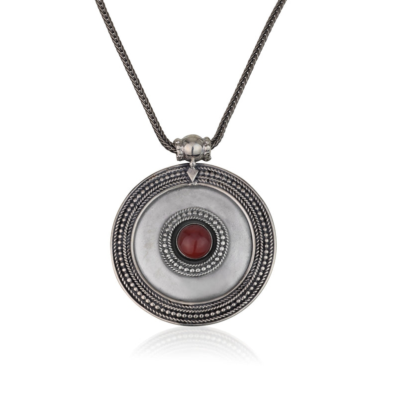 925 silver filigree pendant set with Carnelian stone