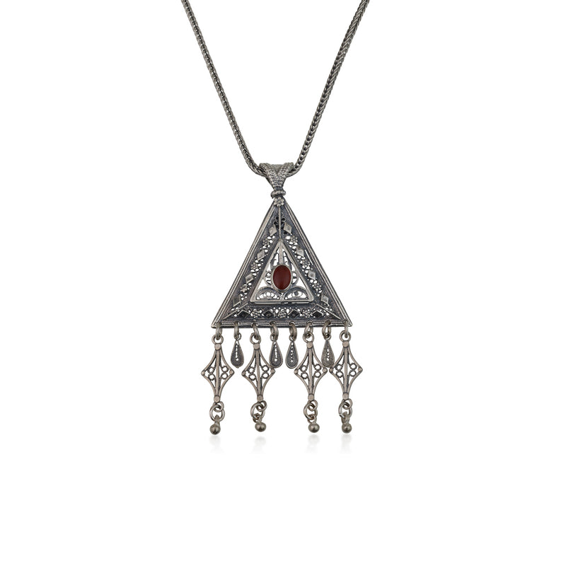 925 silver filigree pendant set with Carnelian stone