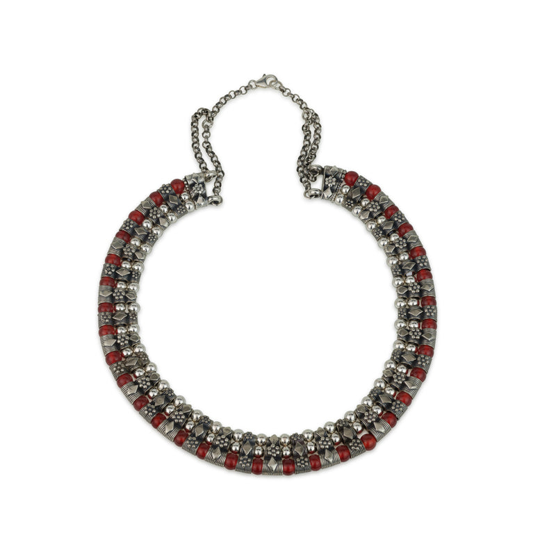 925 silver filigree necklace combined with silver and Carnelian beads