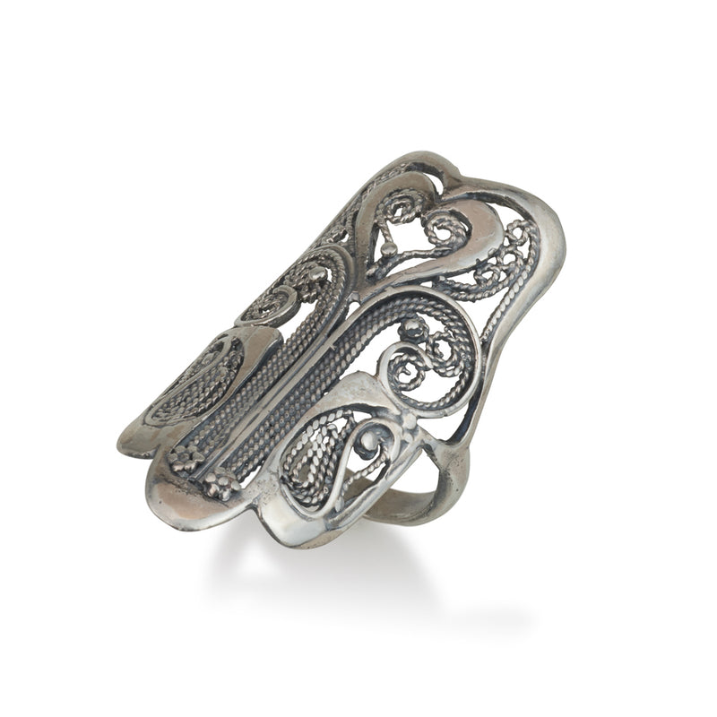 925 silver Hamsa ring luck and blessing