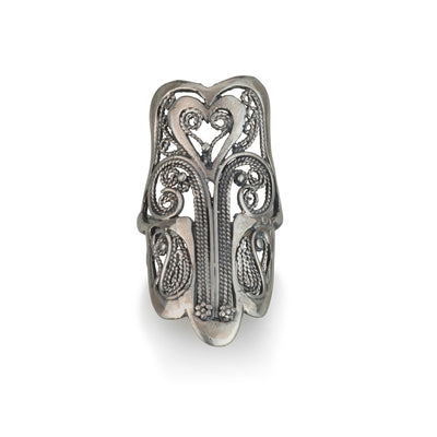 925 silver Hamsa ring luck and blessing