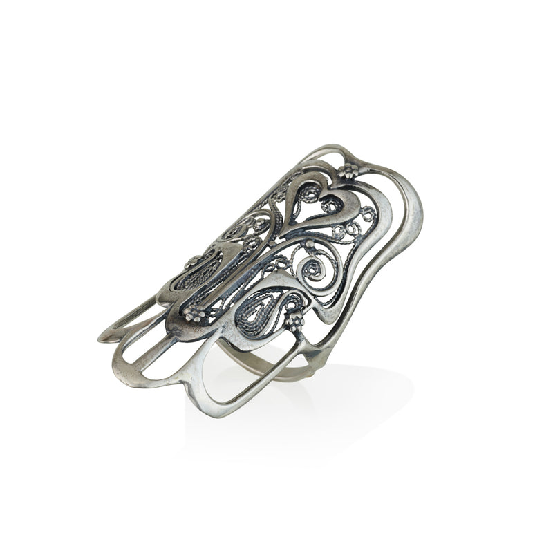 925 silver Hamsa ring luck and blessing