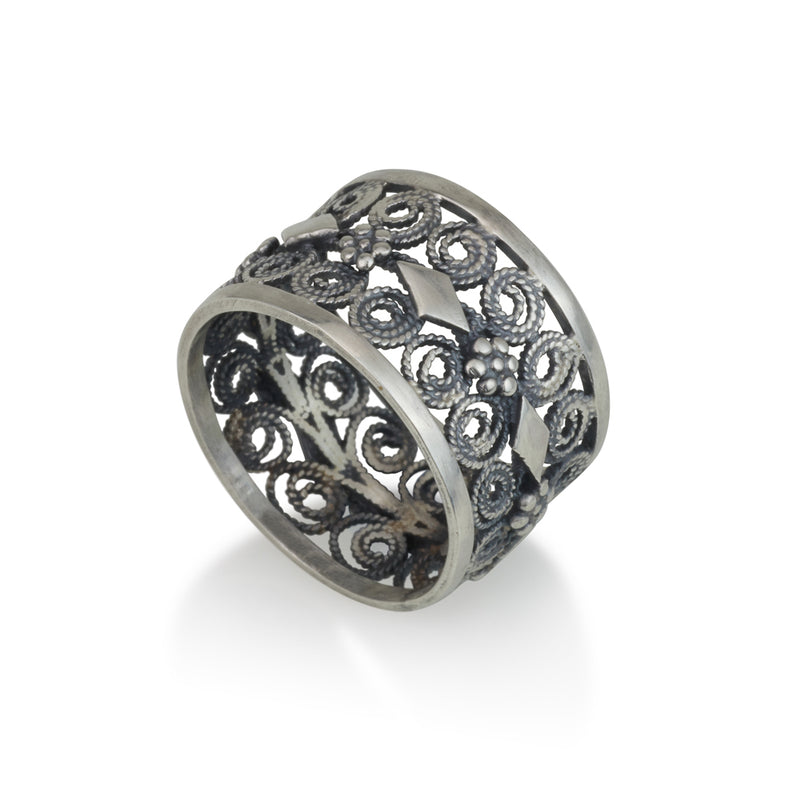 925 silver filigree ring