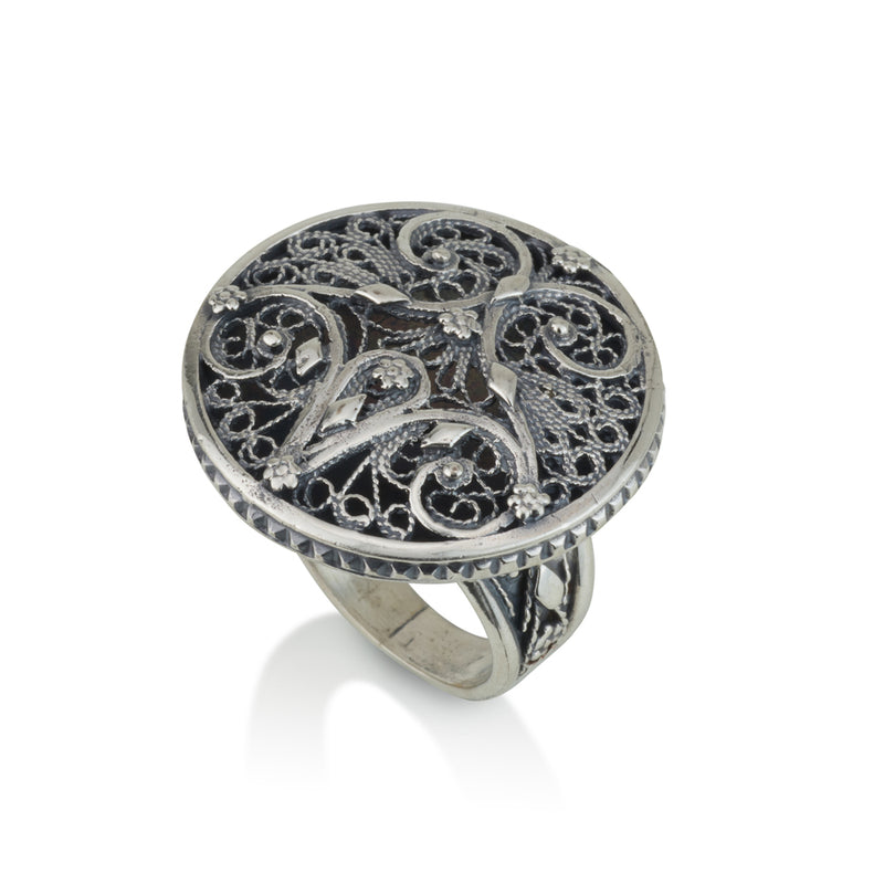 925 silver filigree ring