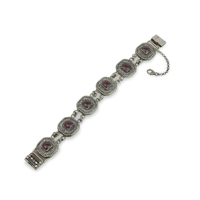 925 silver filigree bracelet set with garnet stones