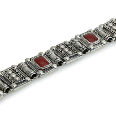 925 silver filigree bracelet set with Carnelian stones