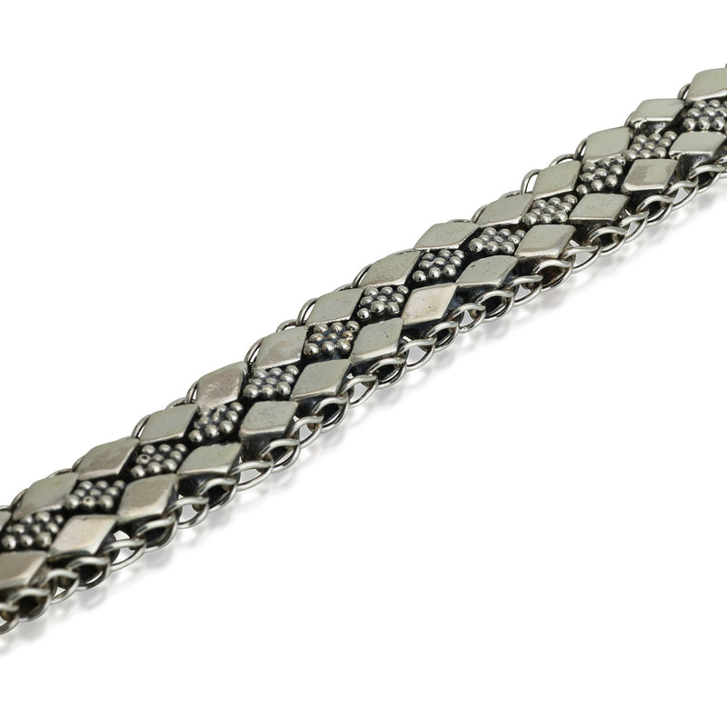 925 silver filigree bracelet 3 rows of braids