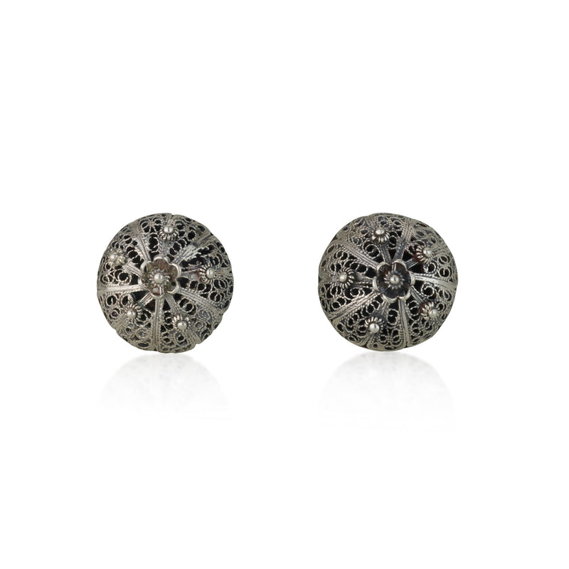 925 silver filigree clips earring