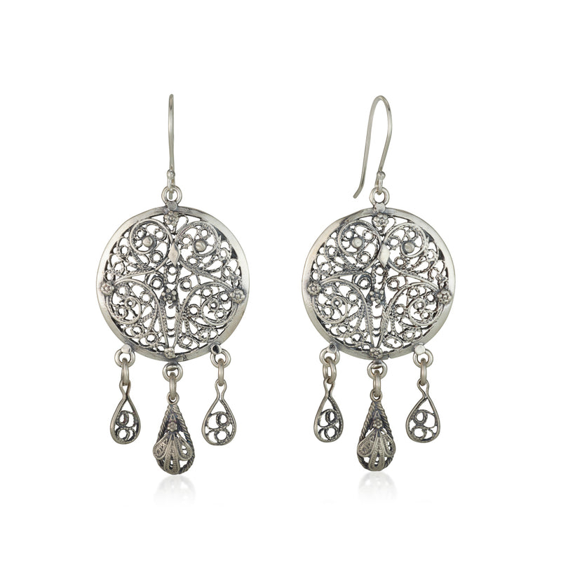 925 silver filigree earrings